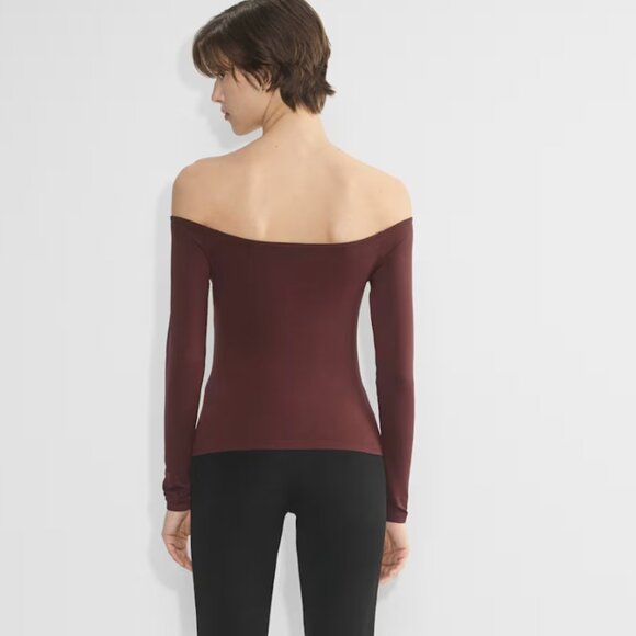 NWOT Aritzia Off the Shoulder Cropped Longsleeve - Picture 3 of 5